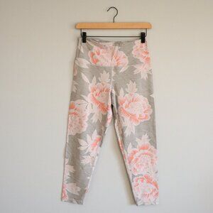 Aerie Women's Large Pink Floral High Rise Athletic Pocket Leggings